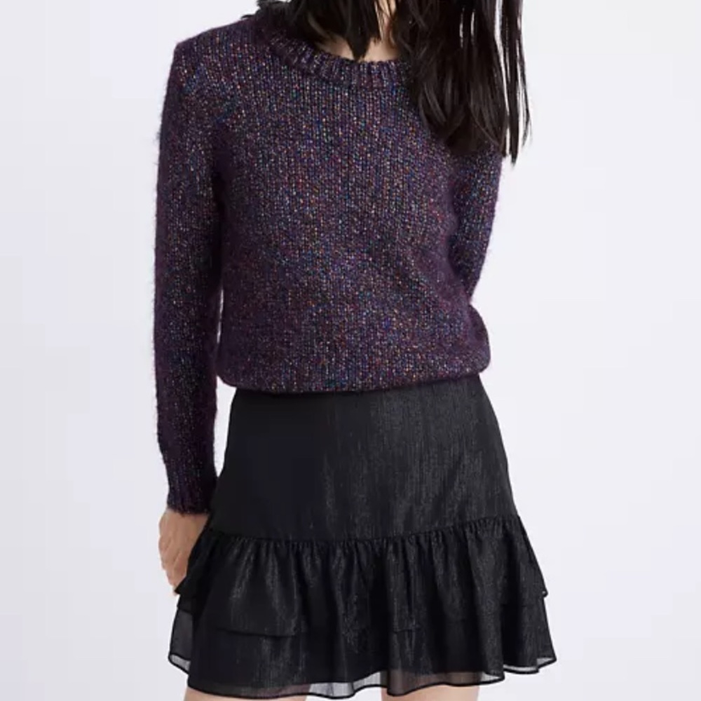 Shimmer Madewell Black Tiered Mini Skirt